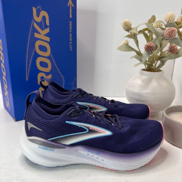Brooks Glycerin GTS 22 Running Sneaker Blue Ribbon 120435 Women's 8M Tried On - Picture 3 of 10